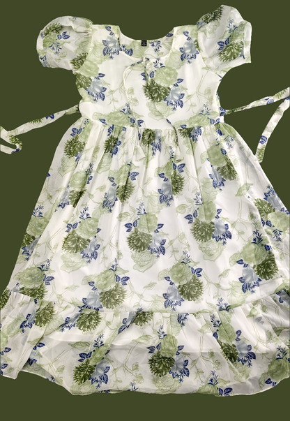 Floral print puff sleev kurties